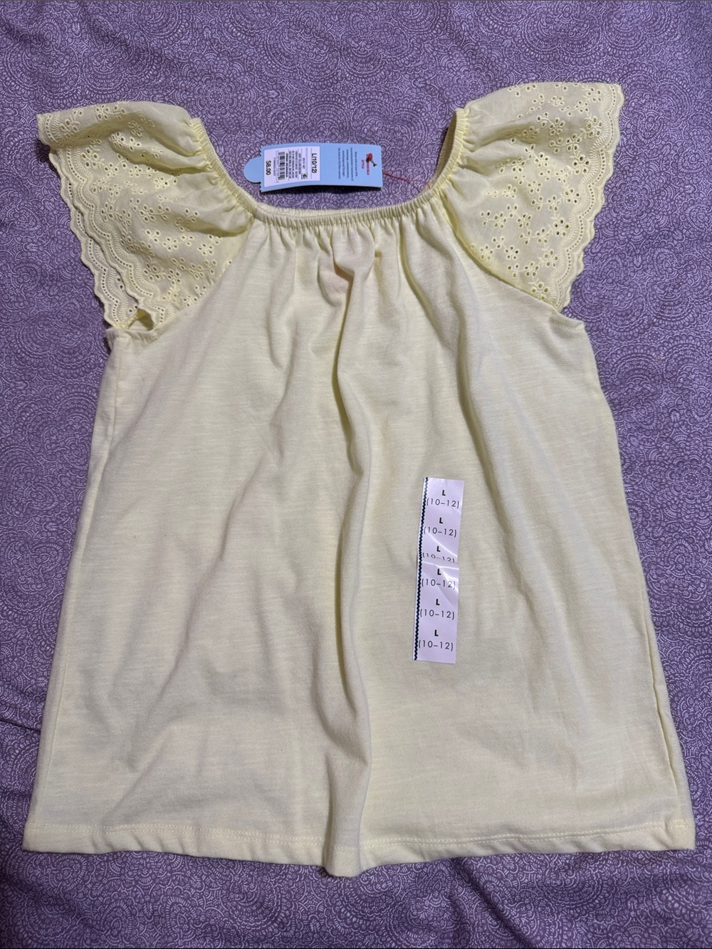 Girls cat and jack shirt - yellow - size large 10/12